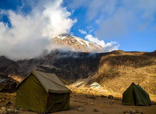 Scenic moorland ridge ascent from Umbwe Cave Camp to Barranco Camp